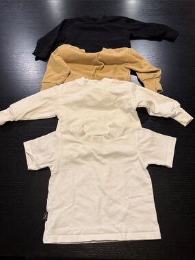 Scout Kids 4 Piece Tee & Long sleeve Set in Black, Tan, and Cream